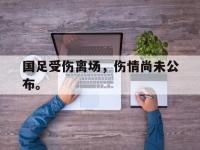 九游游戏中心网页版-国足受伤离场，伤情尚未公布。
