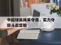 九游游戏中心网页版-中超球员风采夺目，实力夺冠斗志坚毅